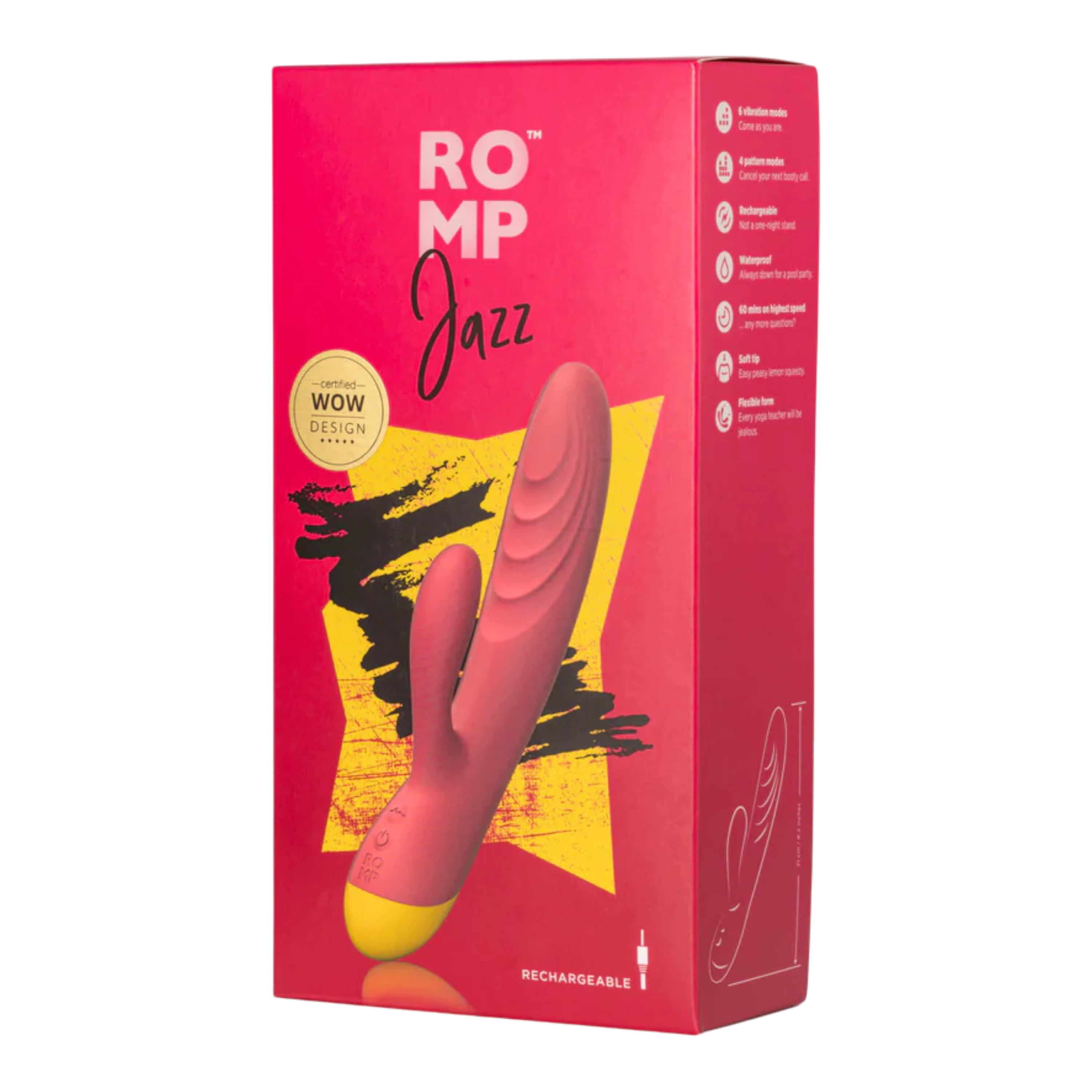 ROMP Jazz Rechargeable Silicone Rabbit Vibrator Berry