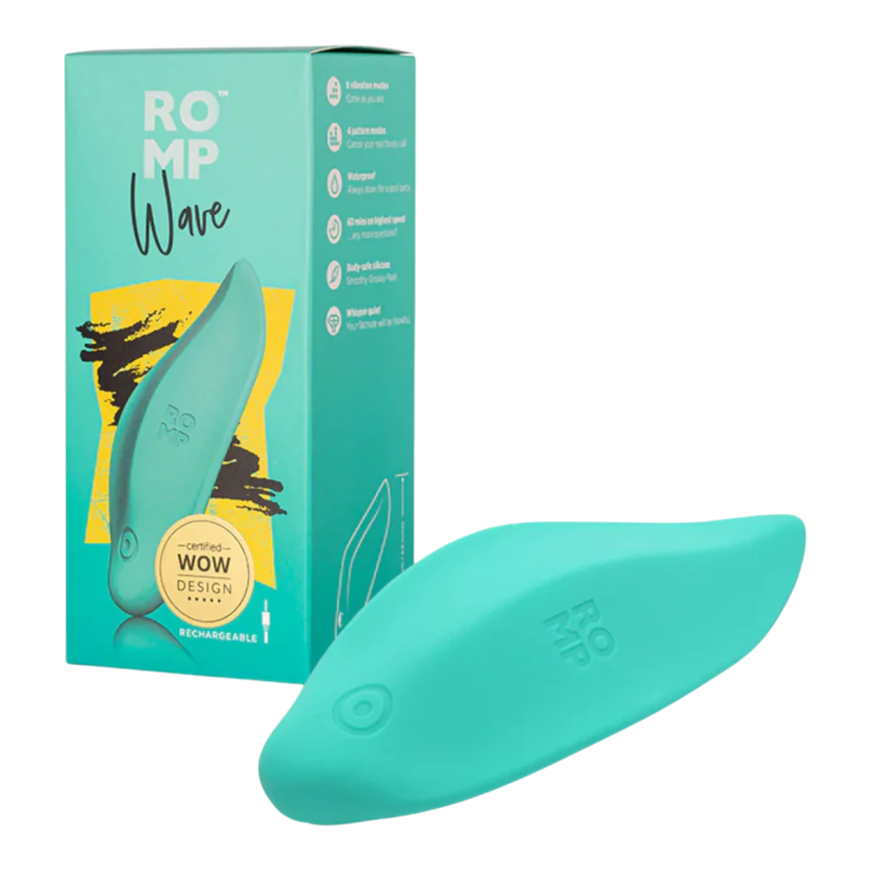 ROMP Wave Rechargeable Silicone Lay-On Vibrator Mint