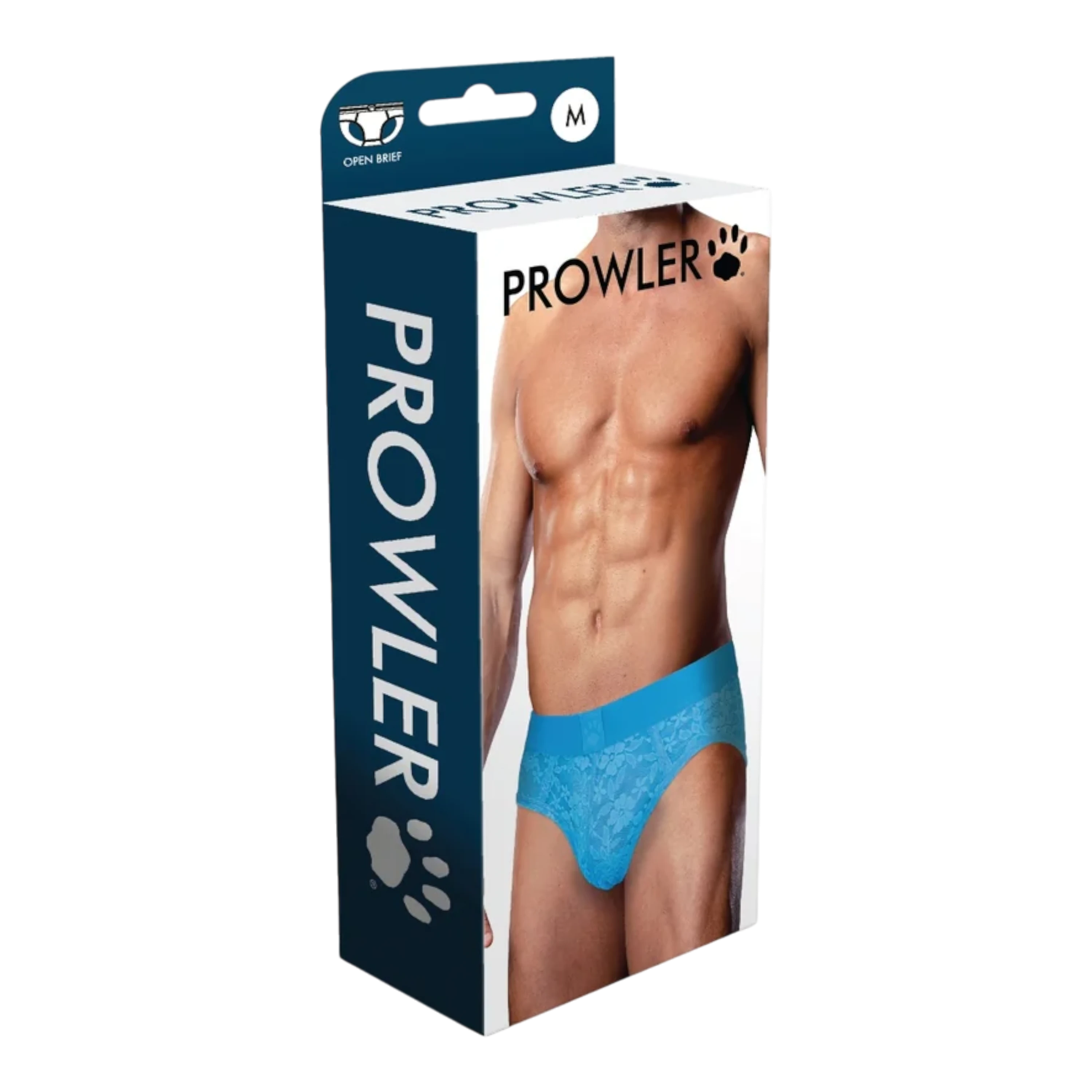 Prowler Lace Open Back Brief Neon Blue M