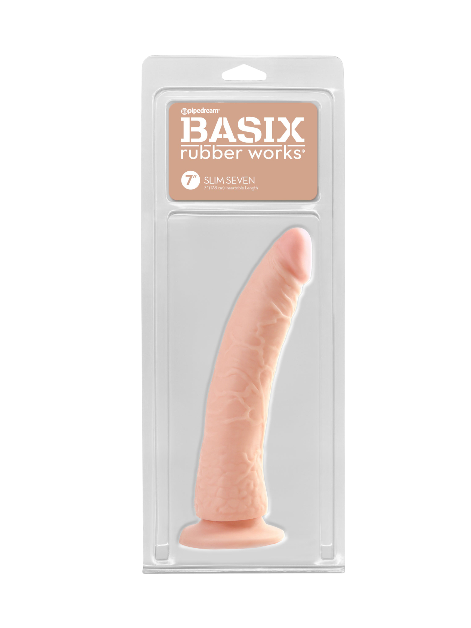 Pipedream — Basix Rubber Works Slim 7 in with Suction Cup (Flesh)