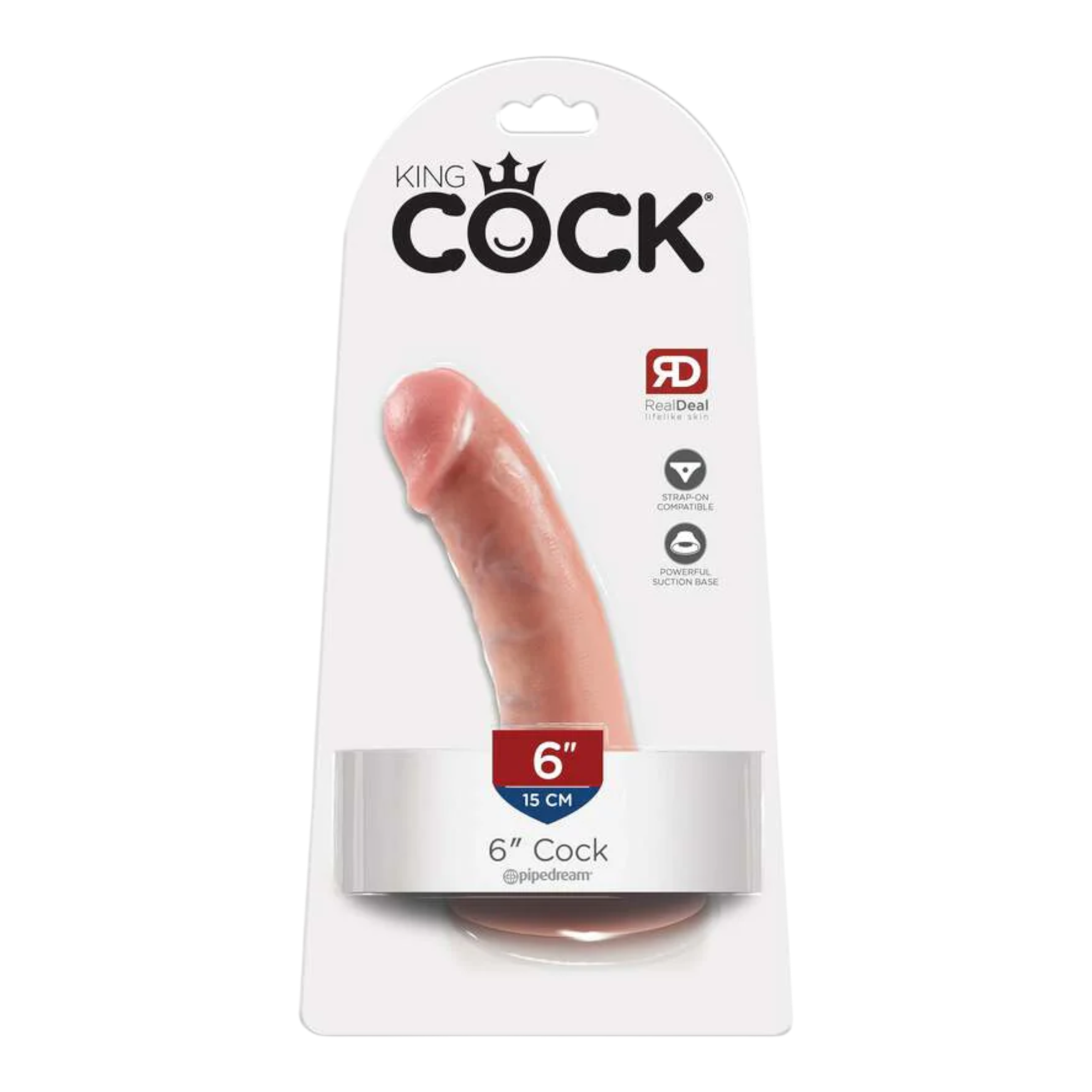 King Cock 6 in. Cock Realistic Dildo With Suction Cup Beige