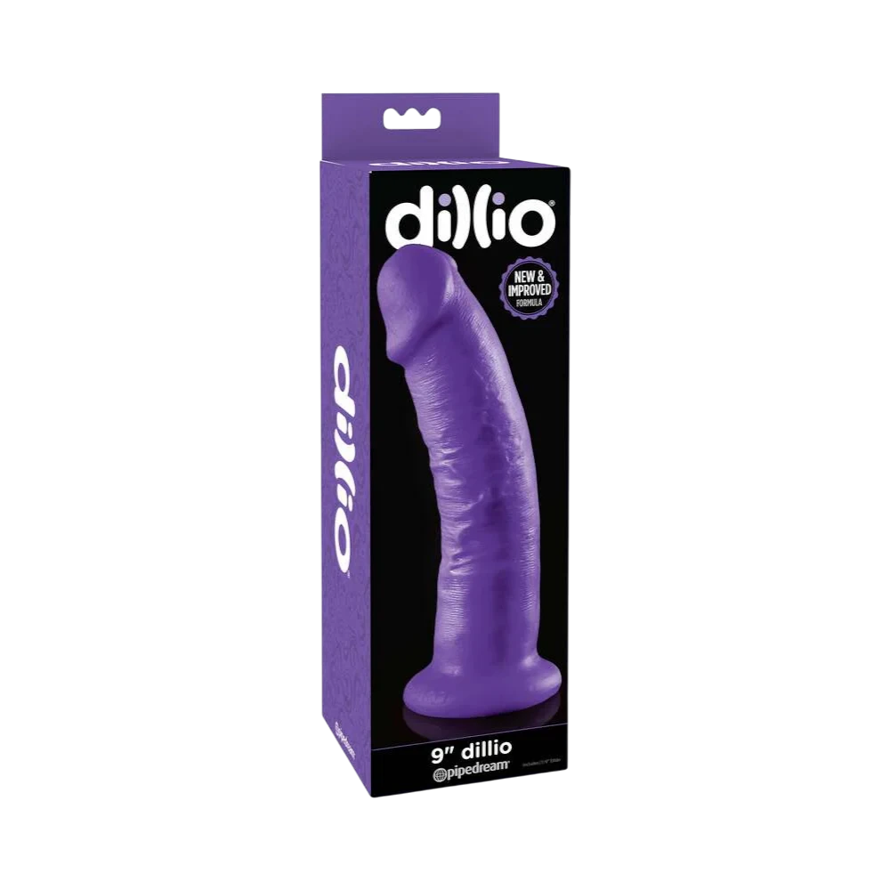 Dillio 9 in. Realistic Dildo With Suction Cup - Purple