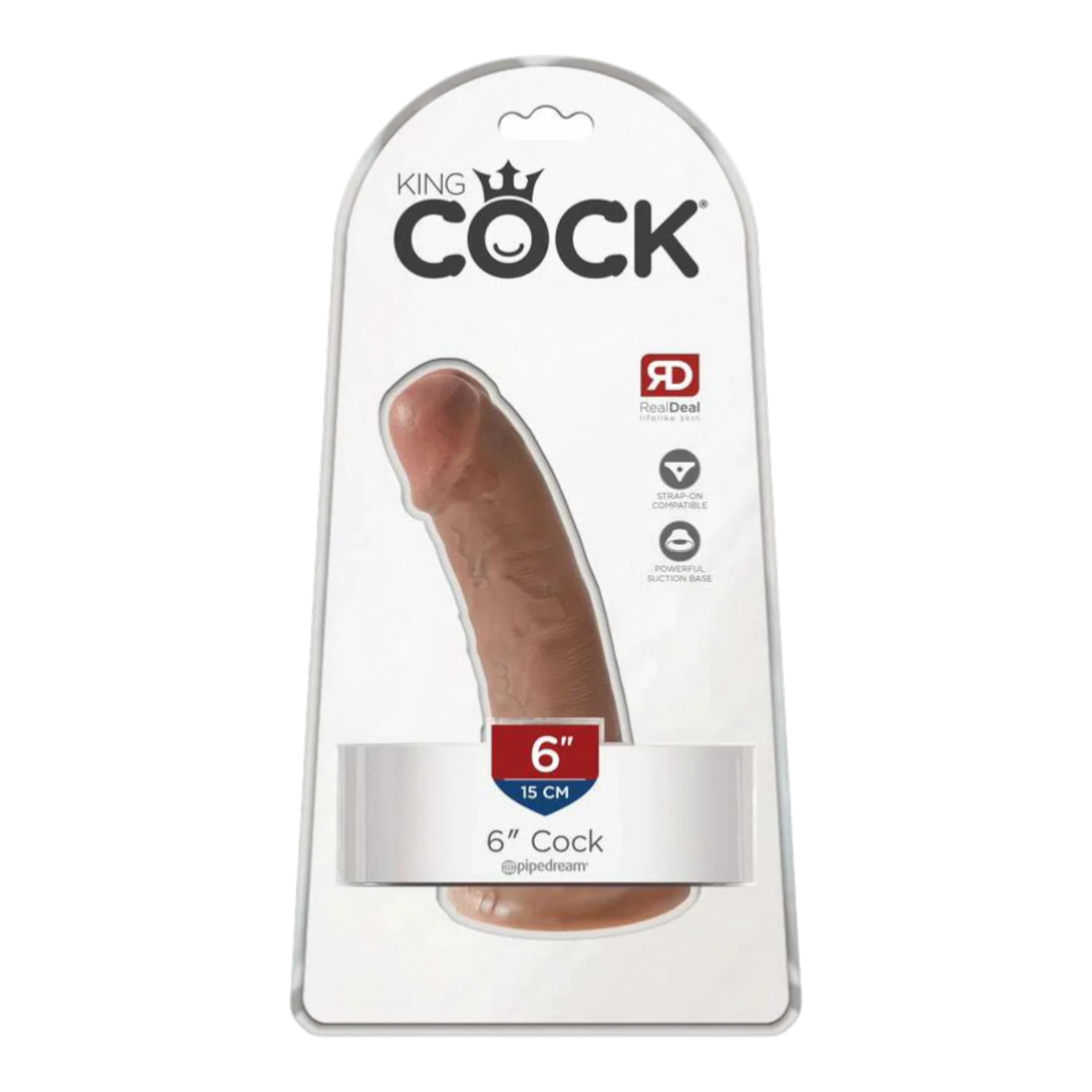 King Cock 6 in. Realistic Dildo With Suction Cup Tan