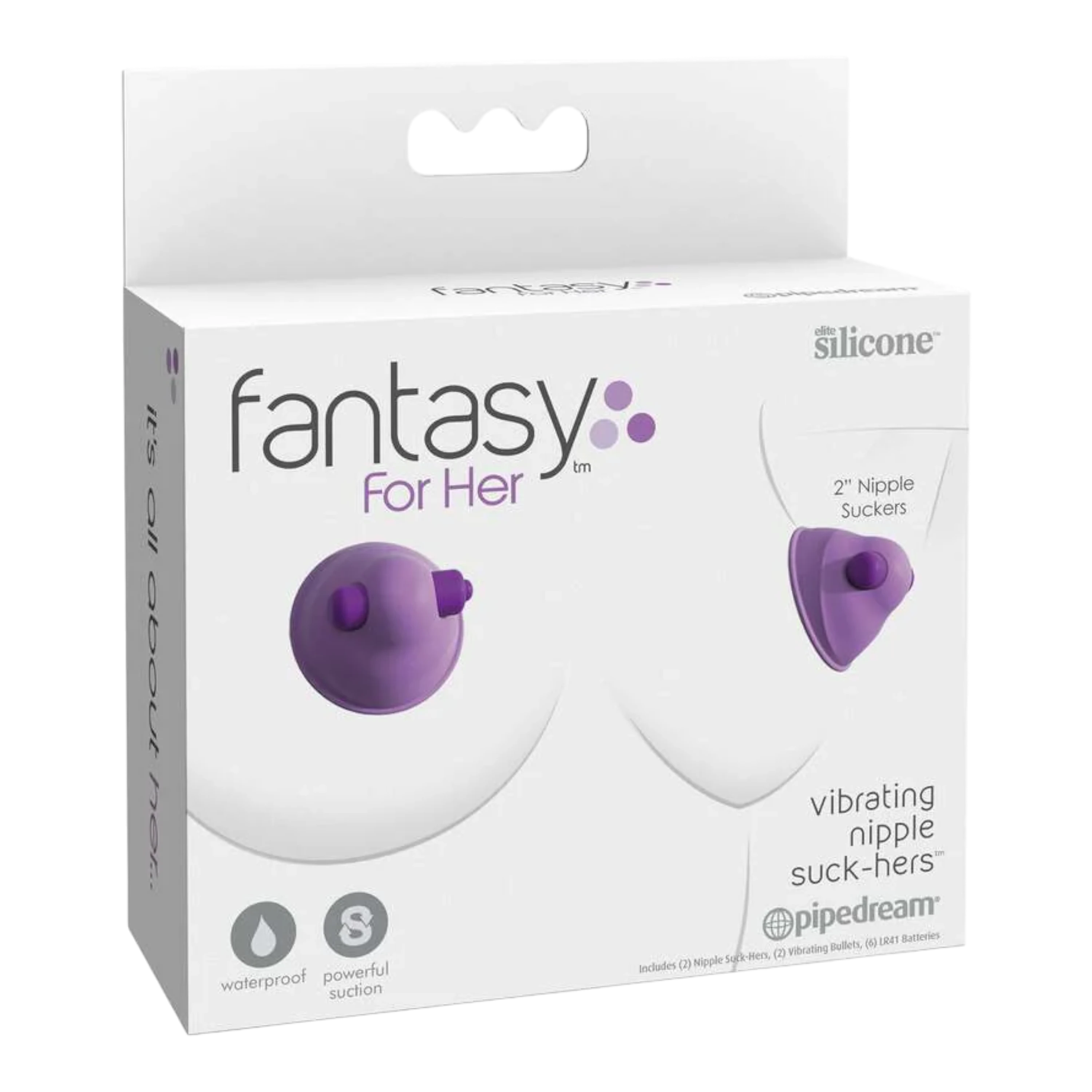 Fantasy For Her Silicone Vibrating Nipple Suck-Hers Purple
