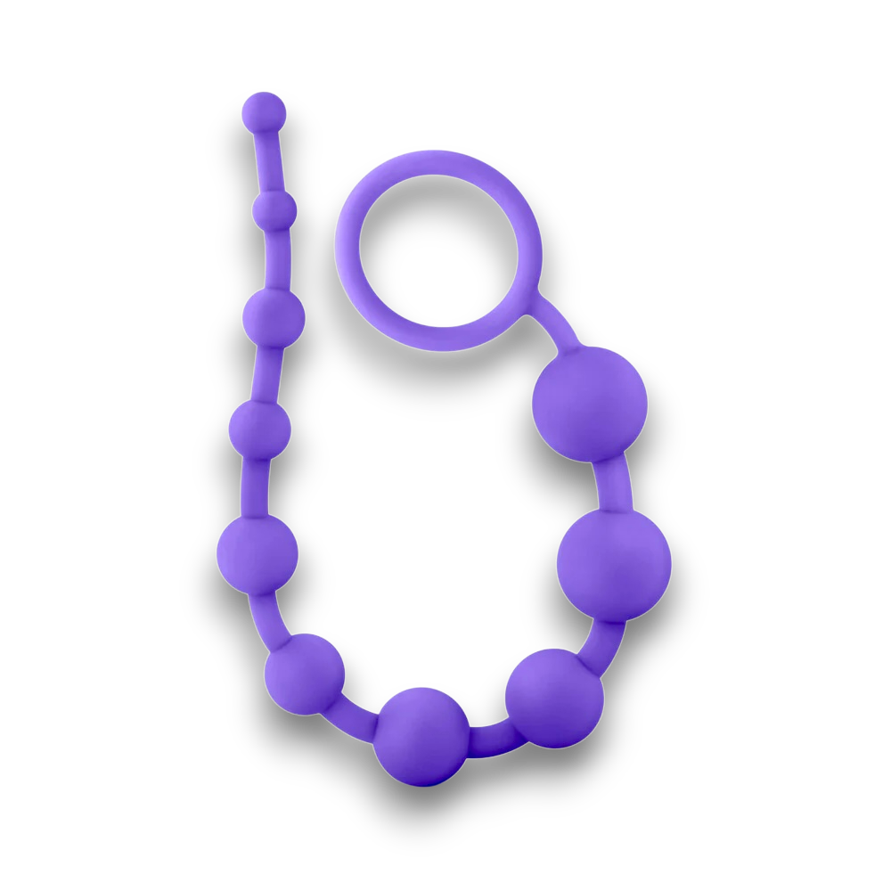 Luxe — Silicone Anal Beads (10 Beads), Purple