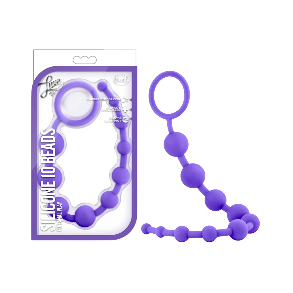 Luxe — Silicone Anal Beads (10 Beads), Purple