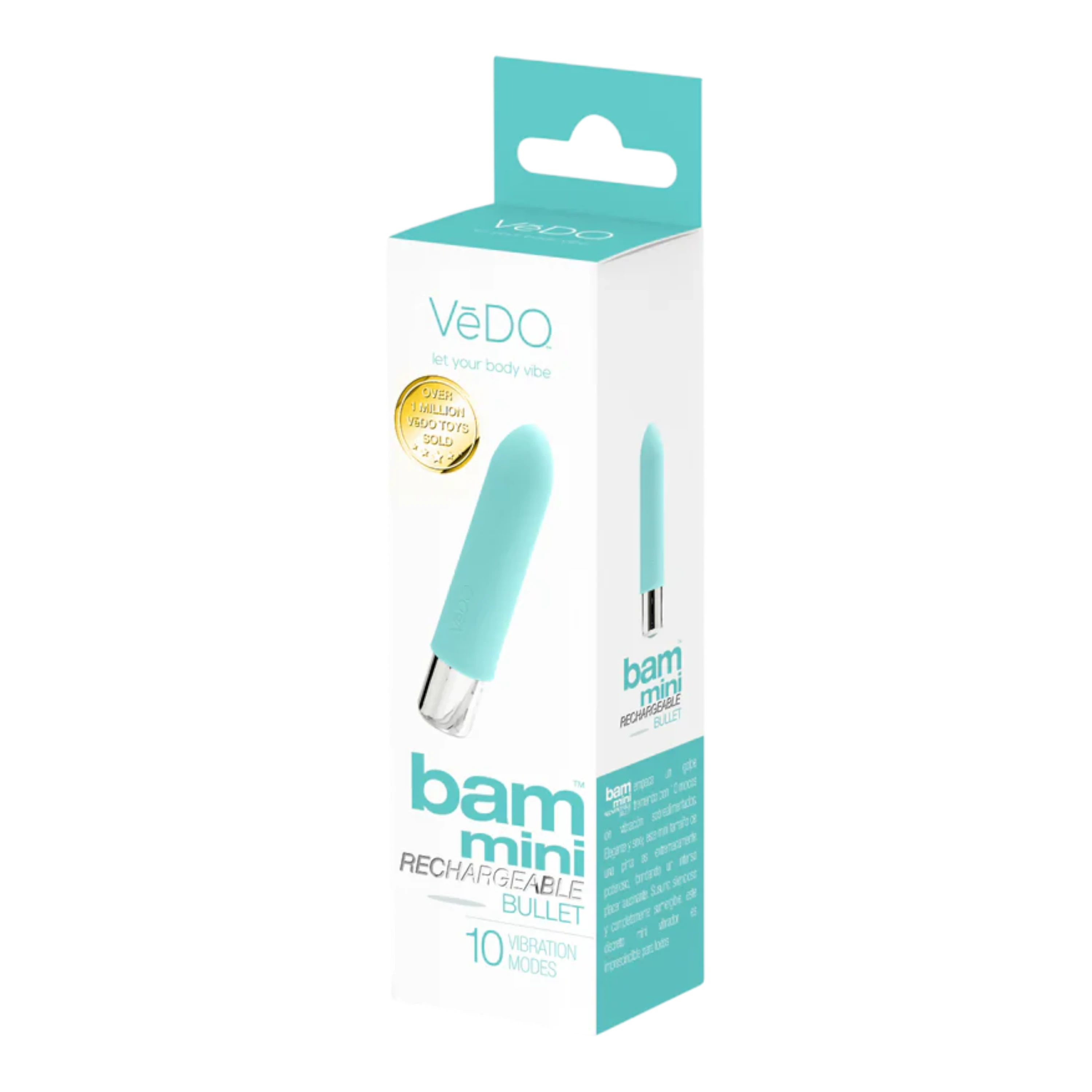 VeDO Bam Mini Rechargeable Bullet Vibe - Tease Me Turquoise
