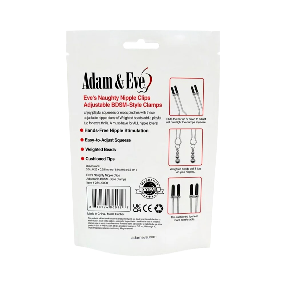 Adam & Eve — Naughty Nipple Clips (Bag)