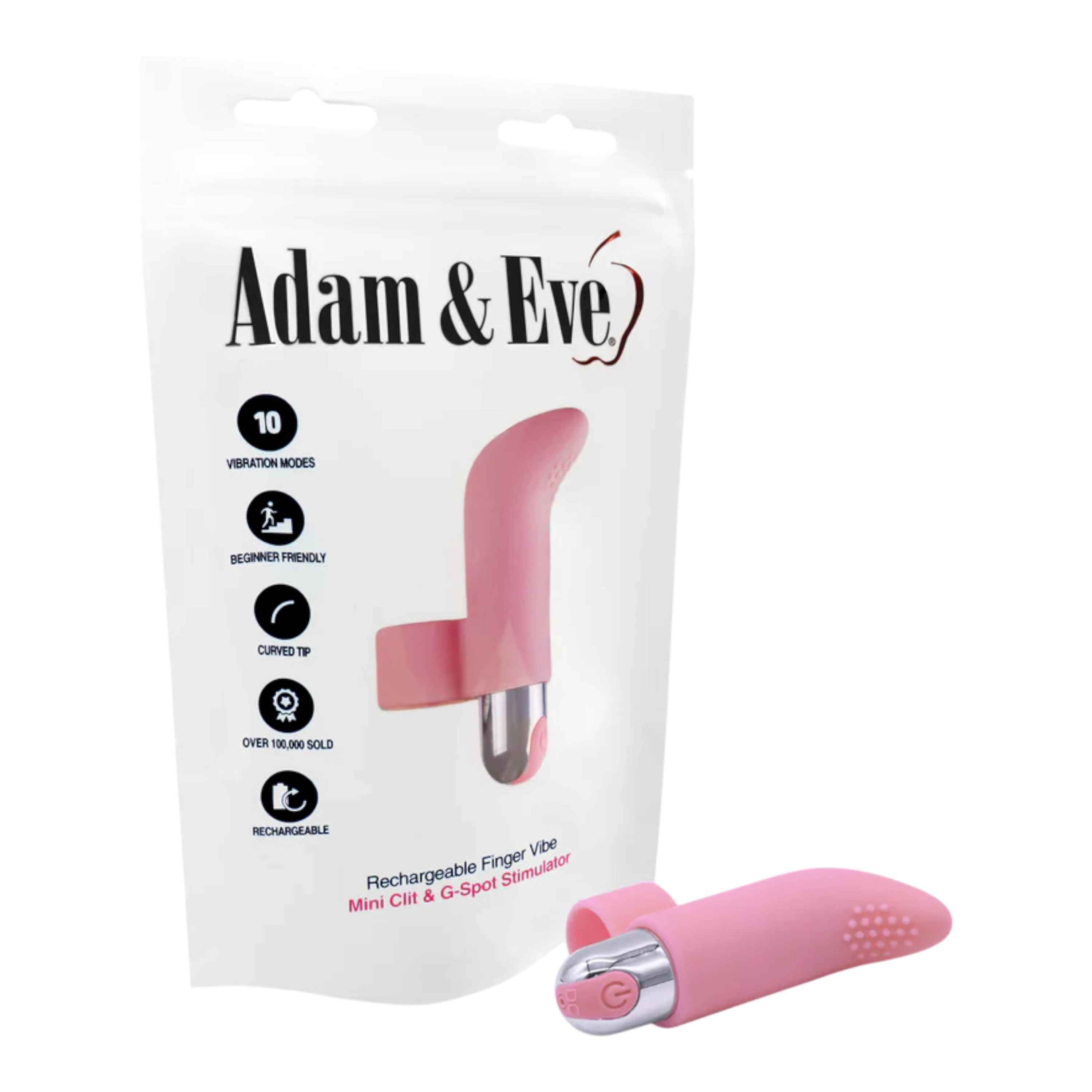 Adam & Eve Silicone Rechargeable Finger Vibe (Bag Packaging)