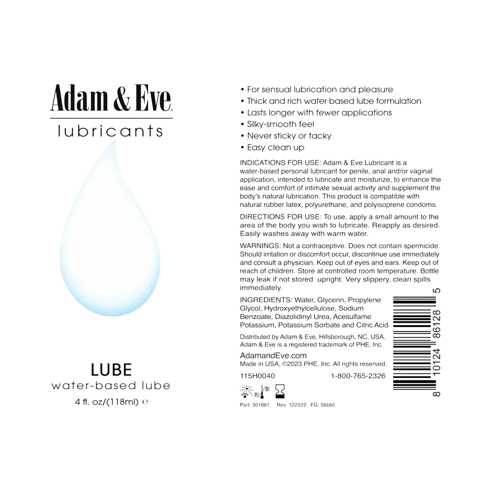 Adam & Eve — Water-Based Lubricant (4 oz)