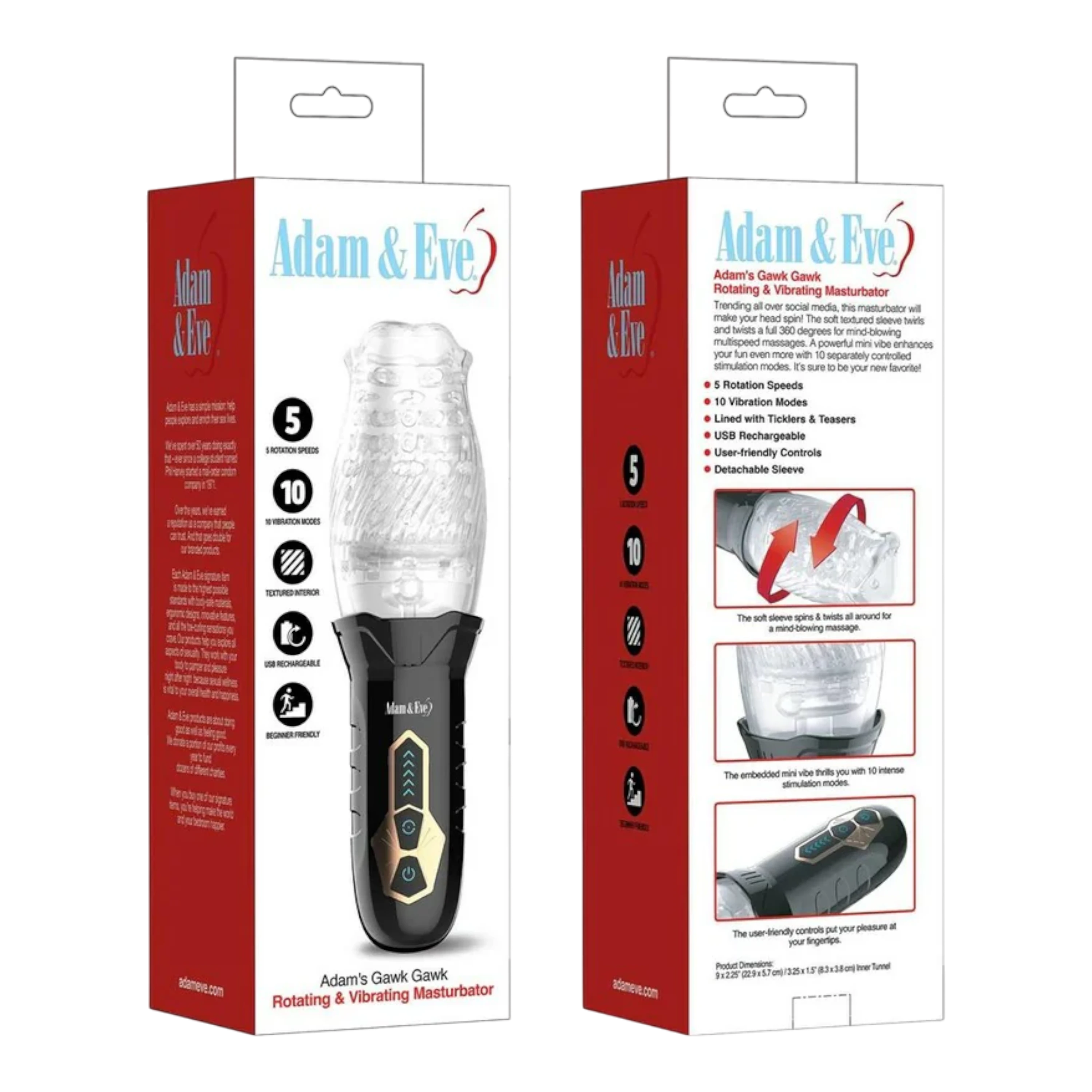 Adam & Eve Adam's Gawk Gawk Rotating & Vibrating Masturbator