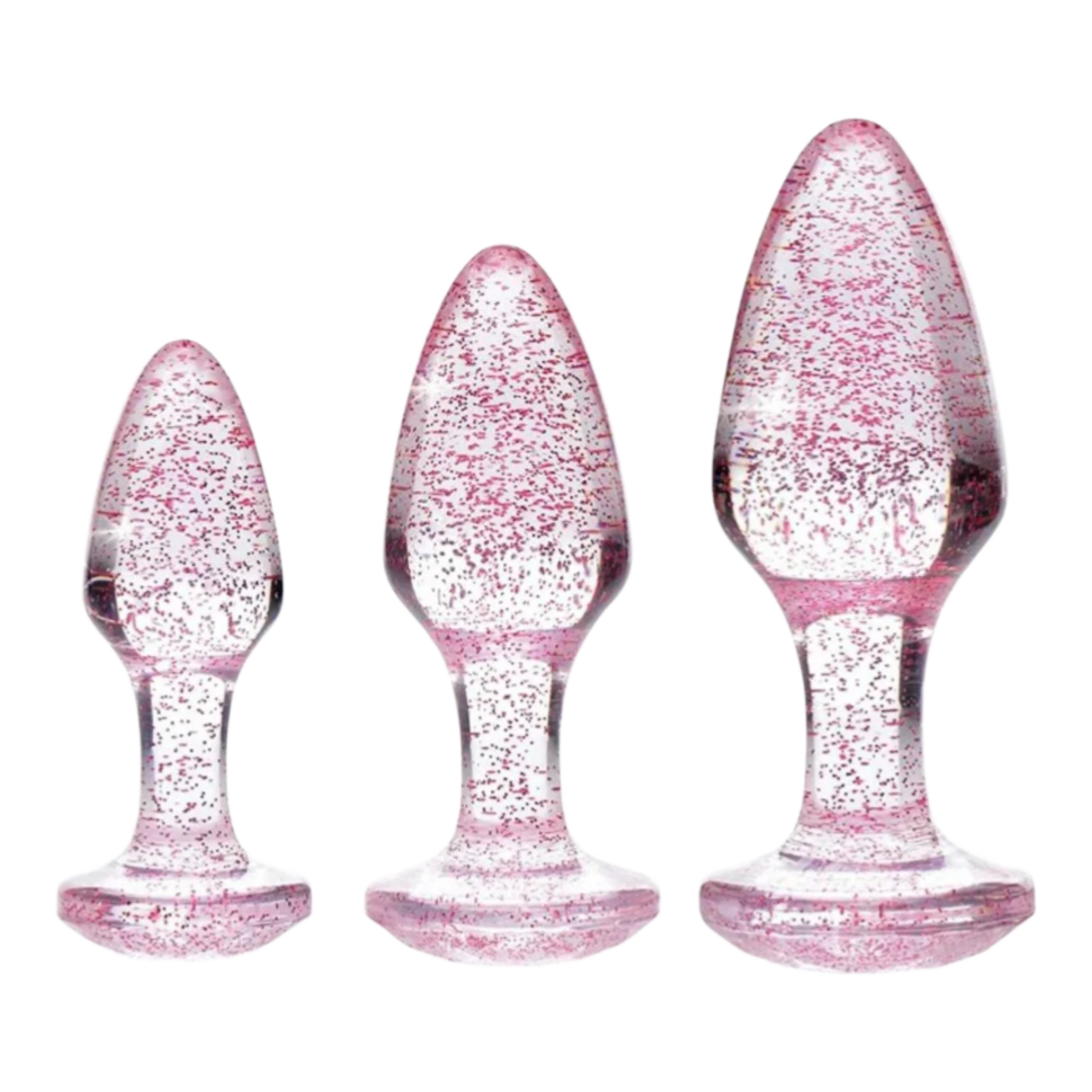 Adam & Eve Glitter Gem Butt Plug Set Pink