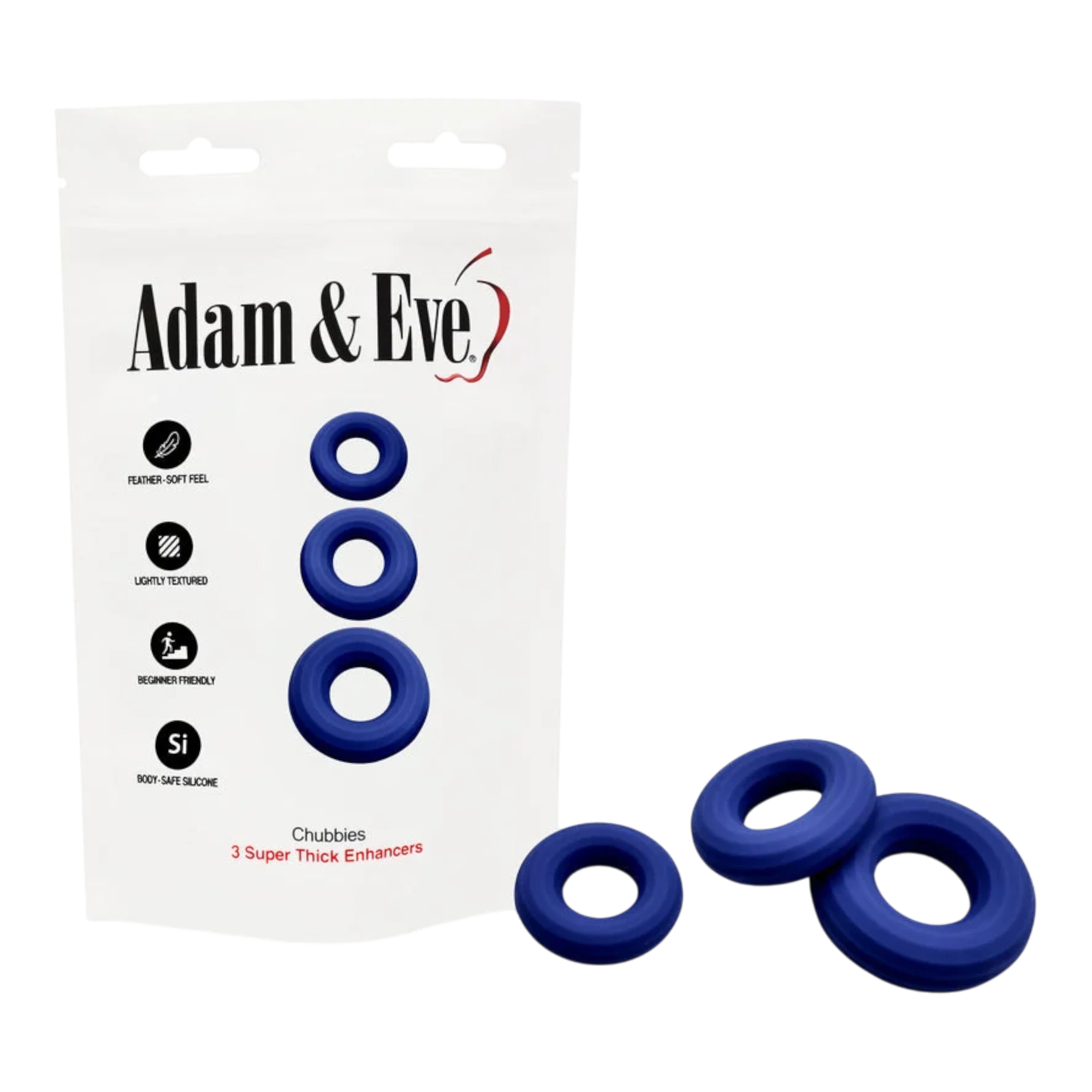 Adam and Eve Silicone 3 Piece Cock Ring Set