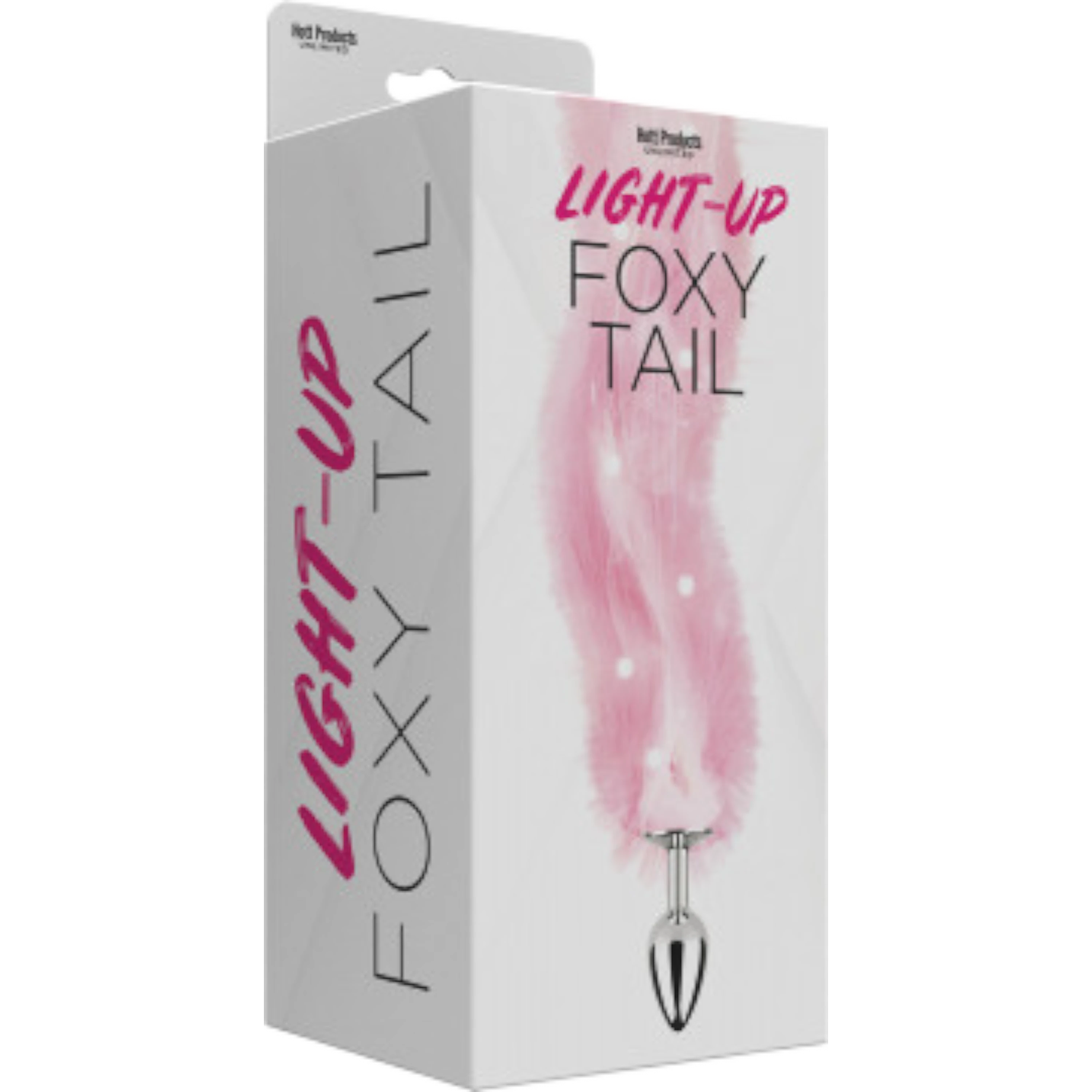 Foxy Tail - Light Up Faux Fur Butt Plug - Pink Plug - Pink