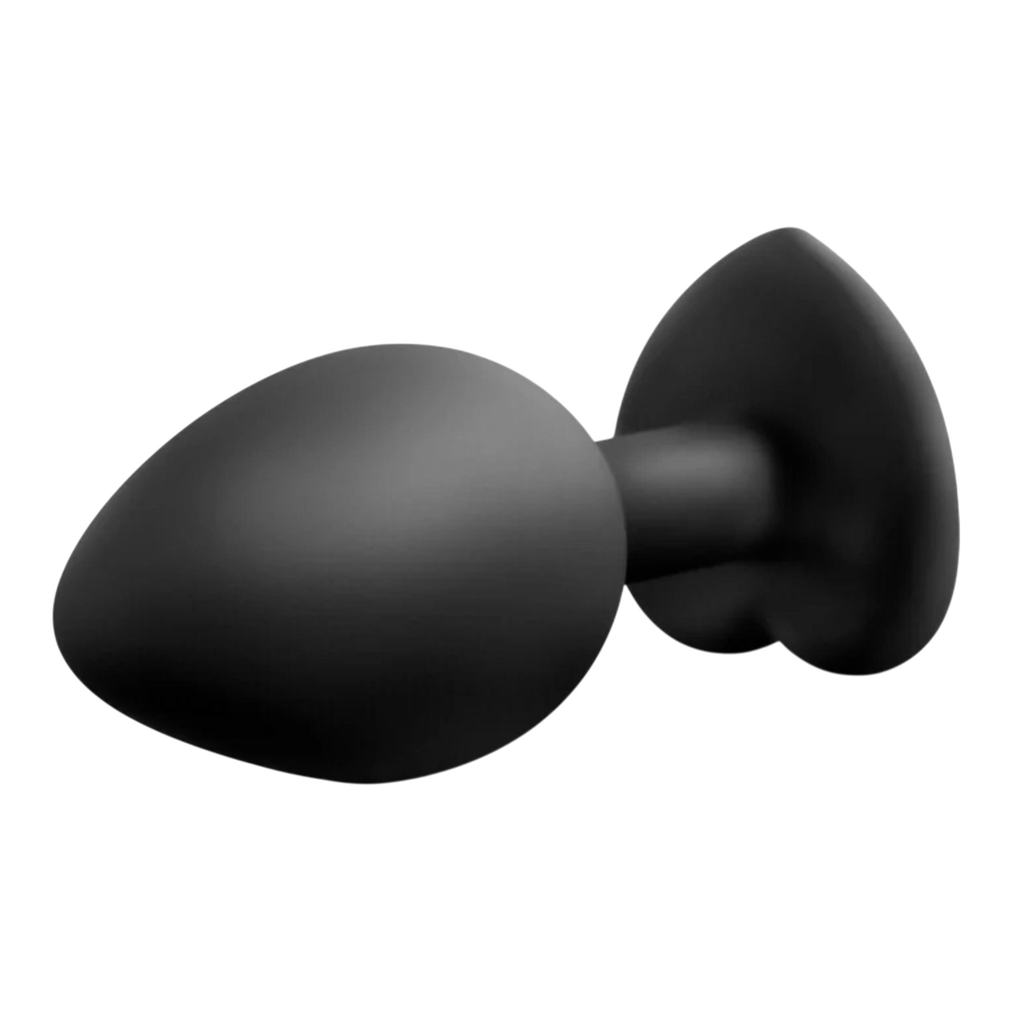 Temptasia Bling Anal Plug with Heart-Shaped Gem Base Small Black