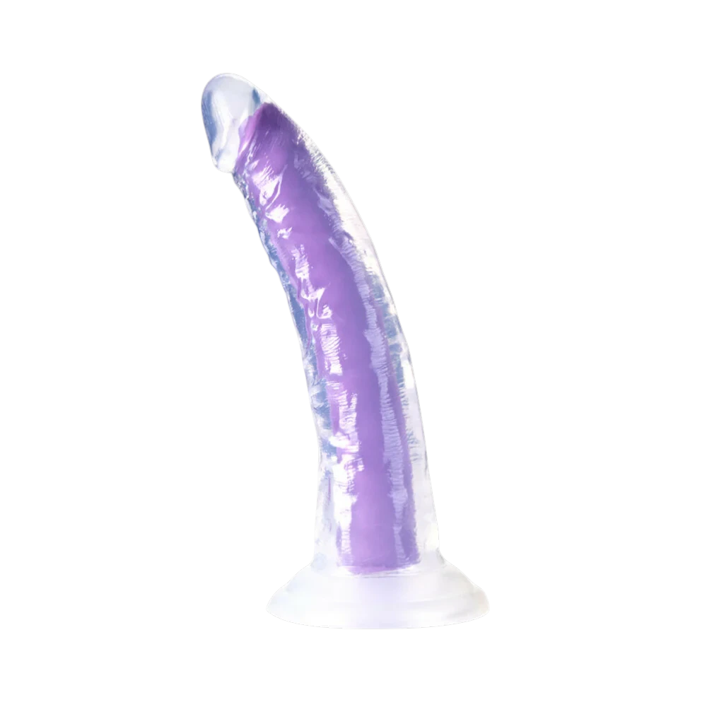 Neo Elite Glow in the Dark Light 7 in. Silicone Dual-Density Dildo Neon Purple