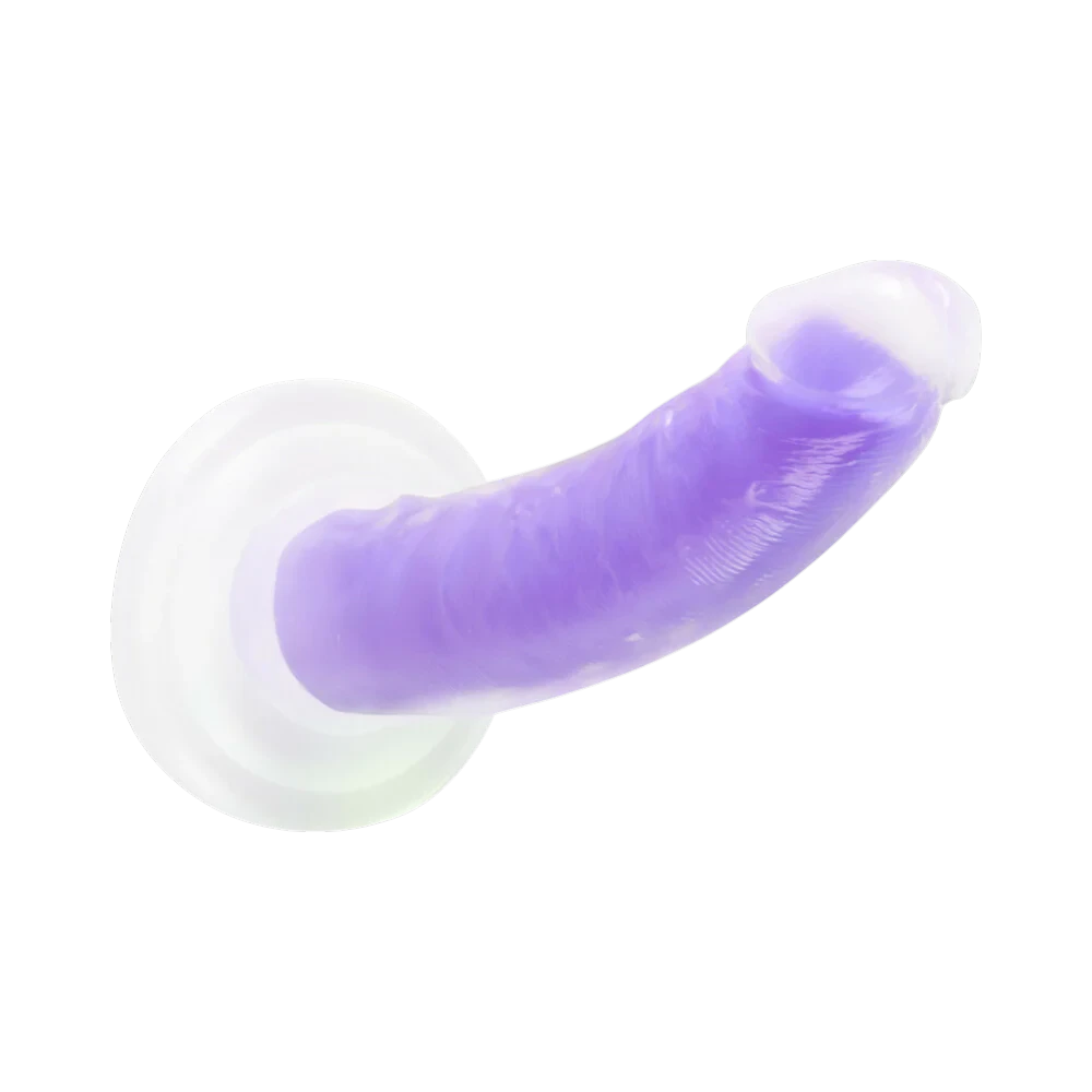 Neo Elite Glow in the Dark Light 7 in. Silicone Dual-Density Dildo Neon Purple