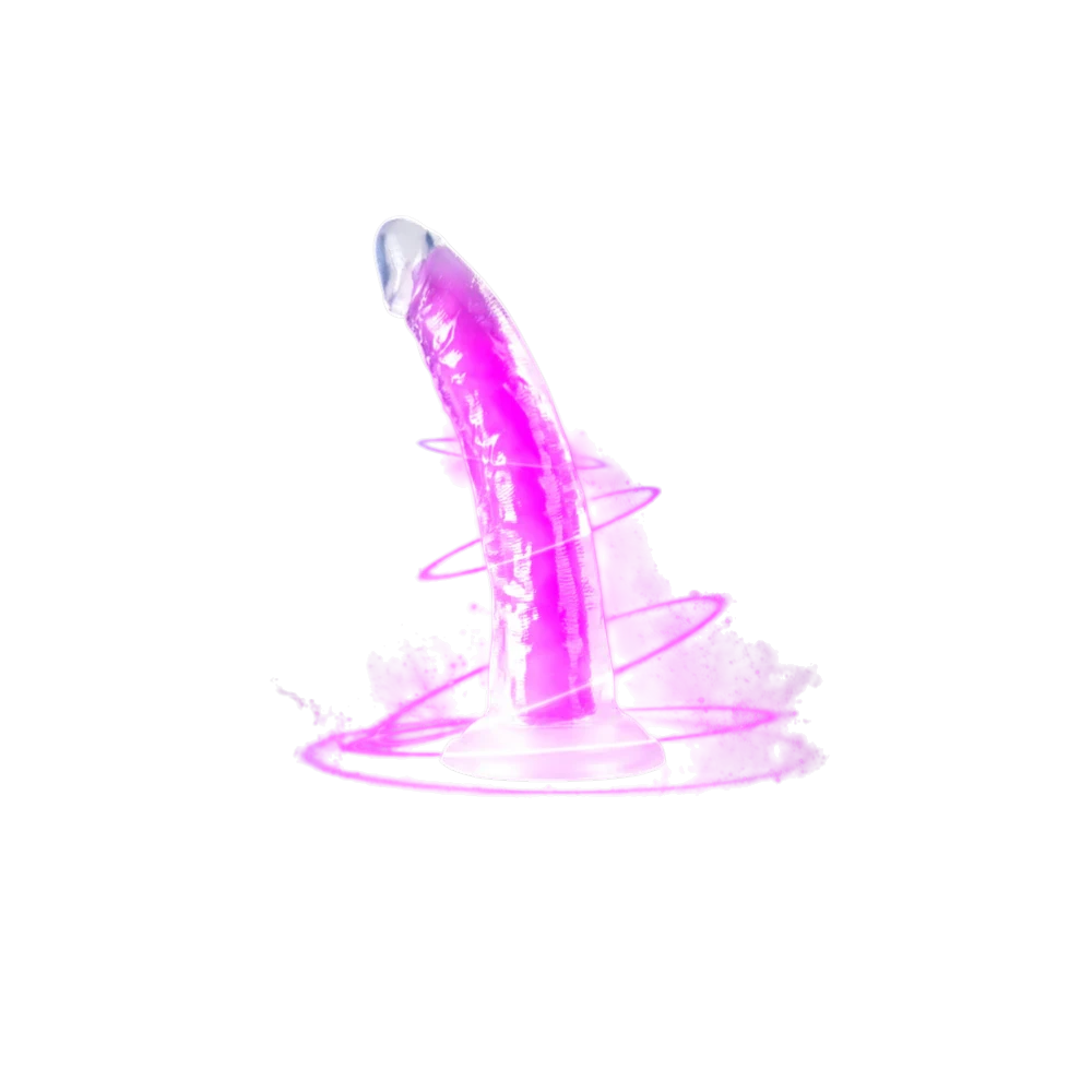 Neo Elite Glow in the Dark Light 7 in. Silicone Dual-Density Dildo Neon Purple