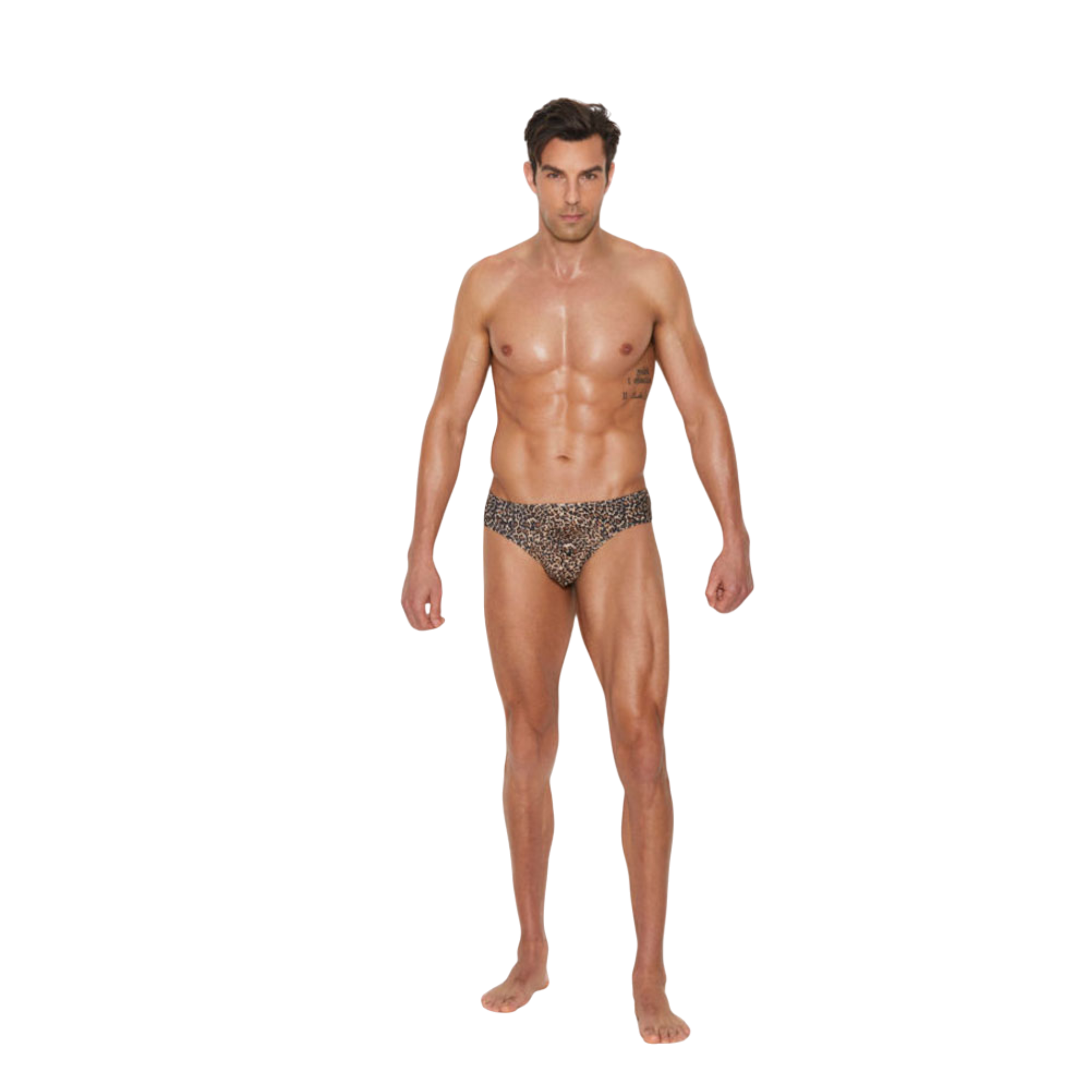 Elegant Moments — Men's Thong Back Brief (S/M, Animal Print)