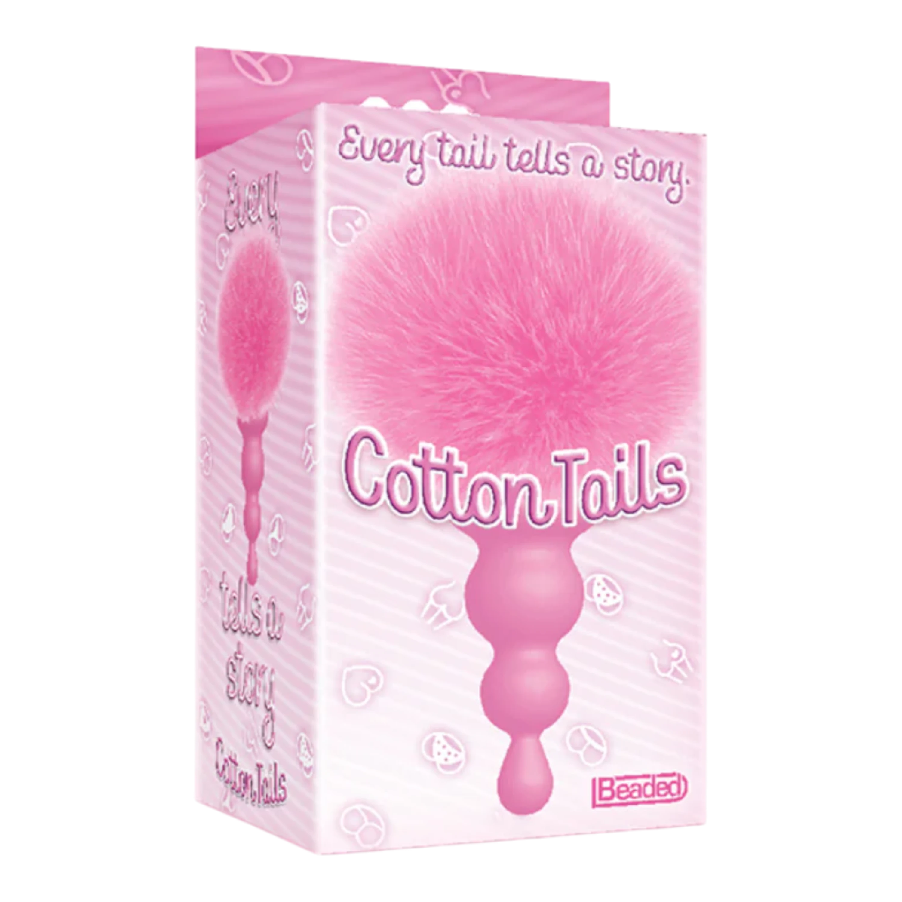 The 9's Cottontails Silicone Bunny Tail Butt Plug Beaded Pink
