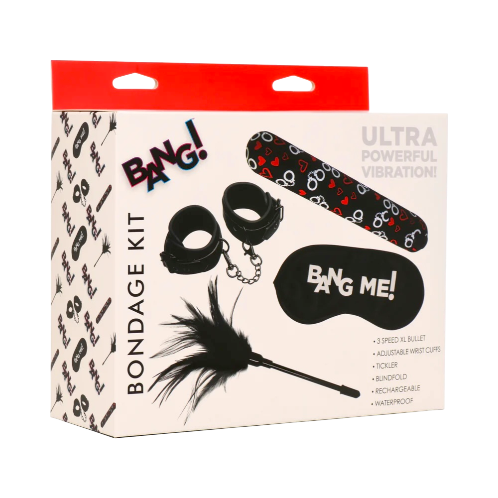 BANG! — Bondage Kit (XL Bullet, Cuffs, Tickler & Blindfold)