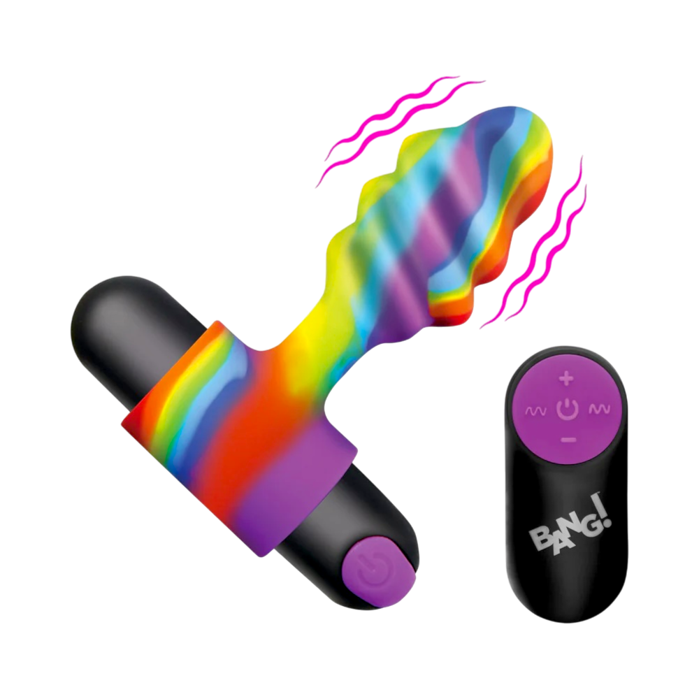 BANG! — Vibrating Butt Plug, Rainbow