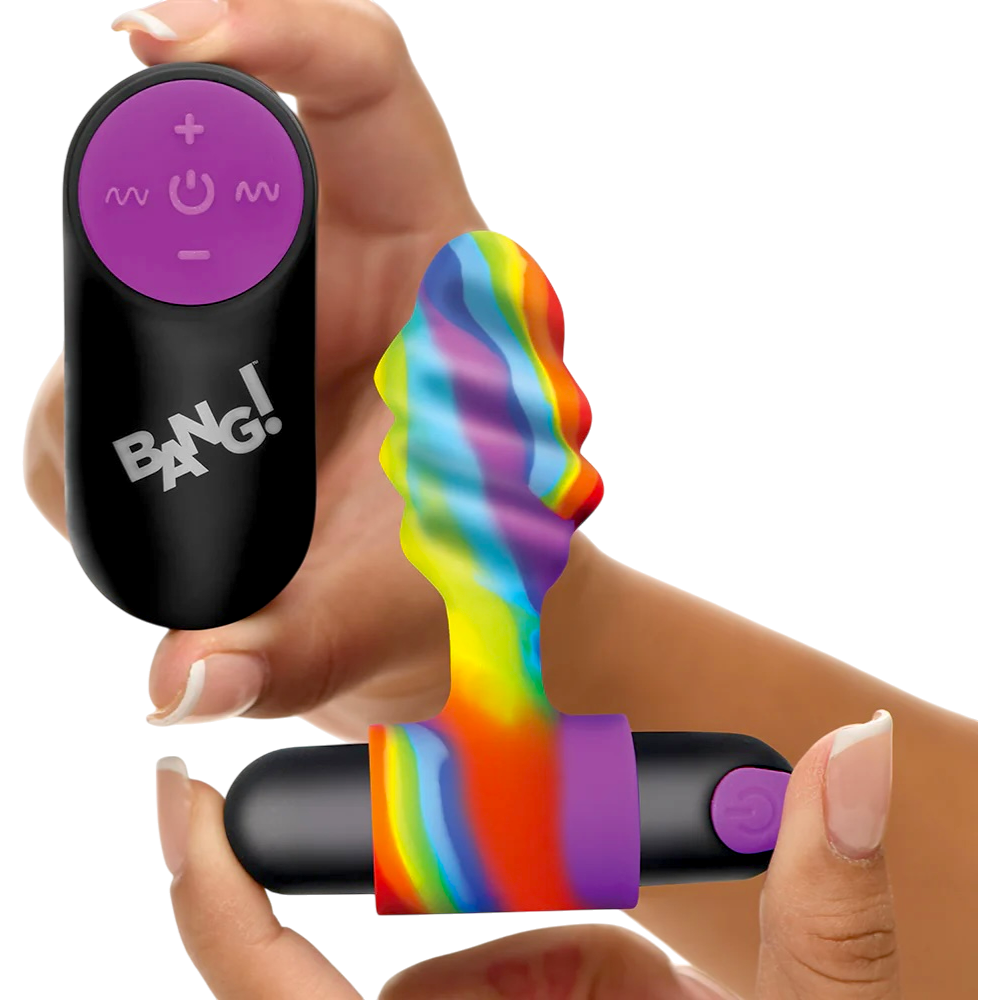 BANG! — Vibrating Butt Plug, Rainbow