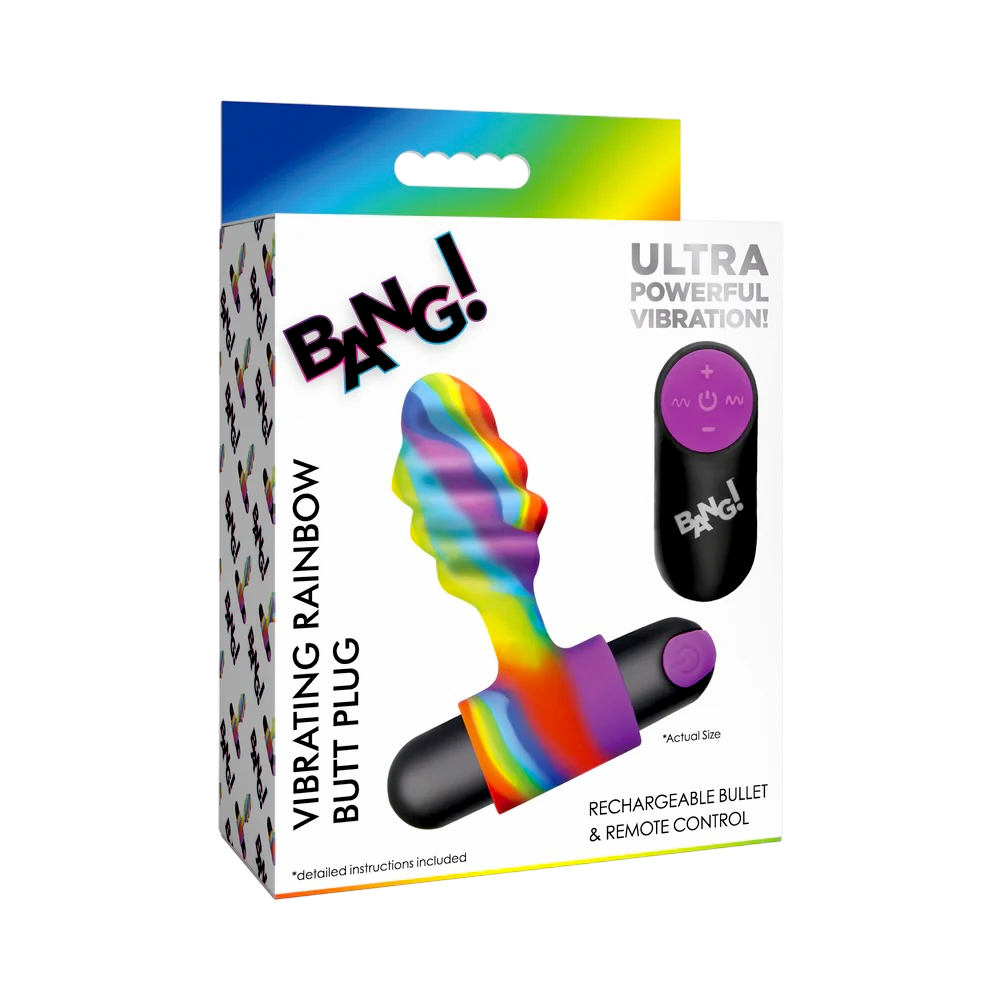 BANG! — Vibrating Butt Plug, Rainbow