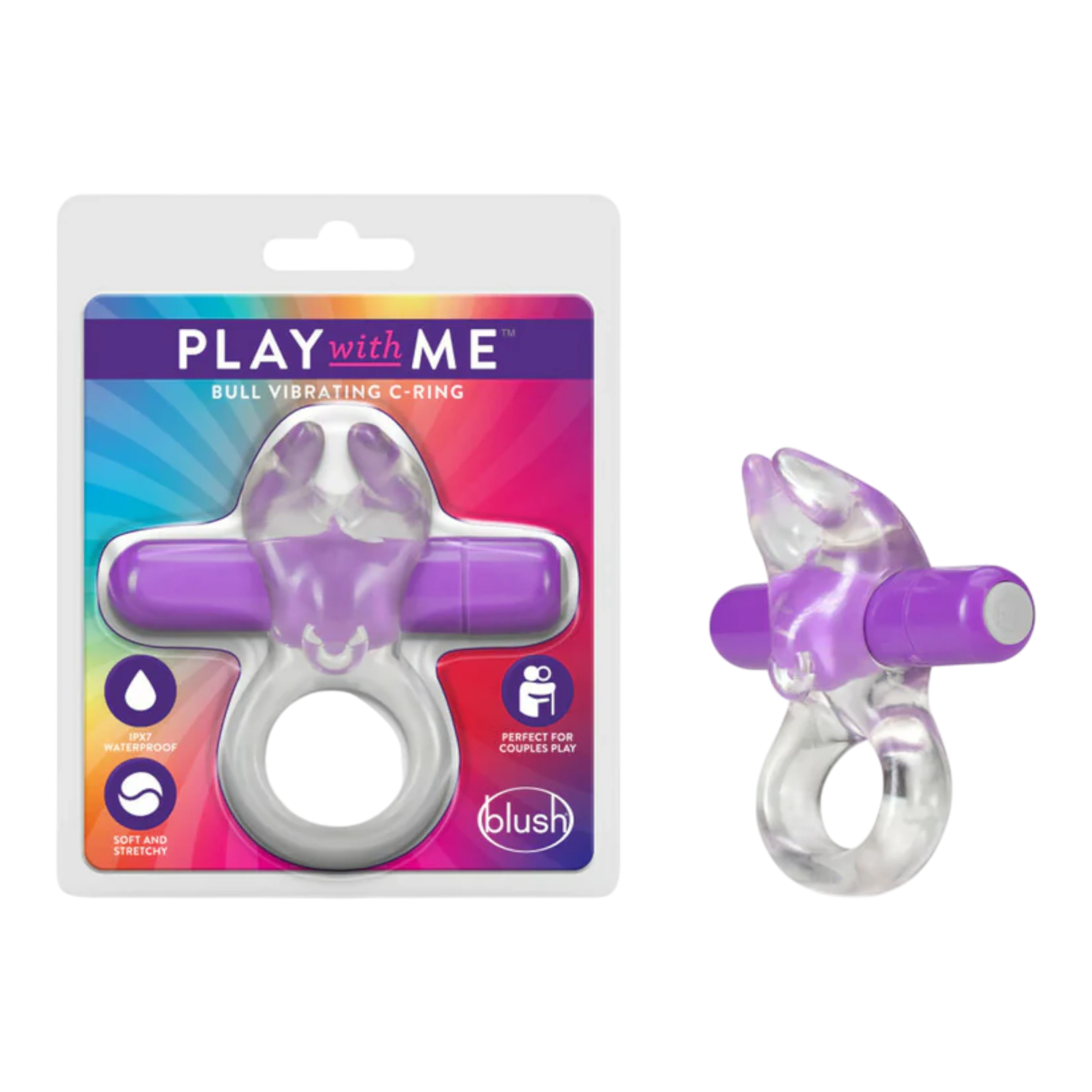 Play with Me Bull Vibrating C-Ring Purple