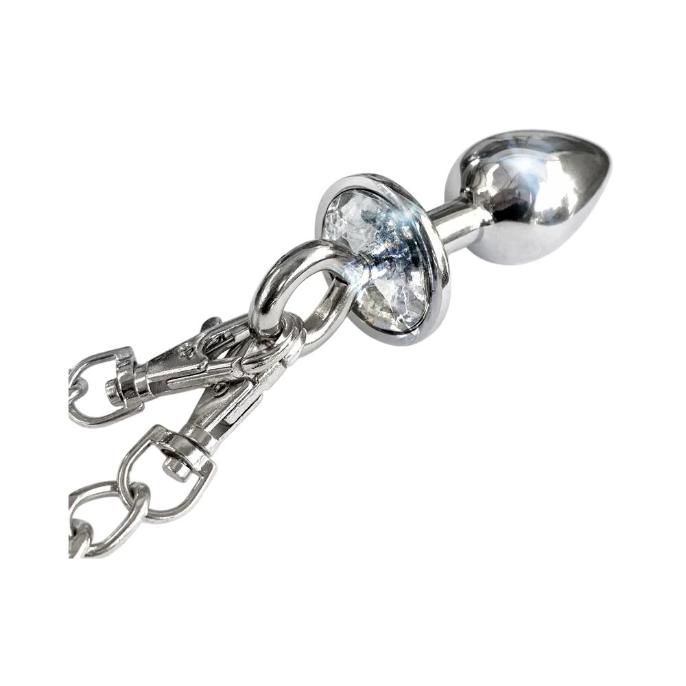 Nixie — Metal Butt Plug & Handcuffs Set, Silver