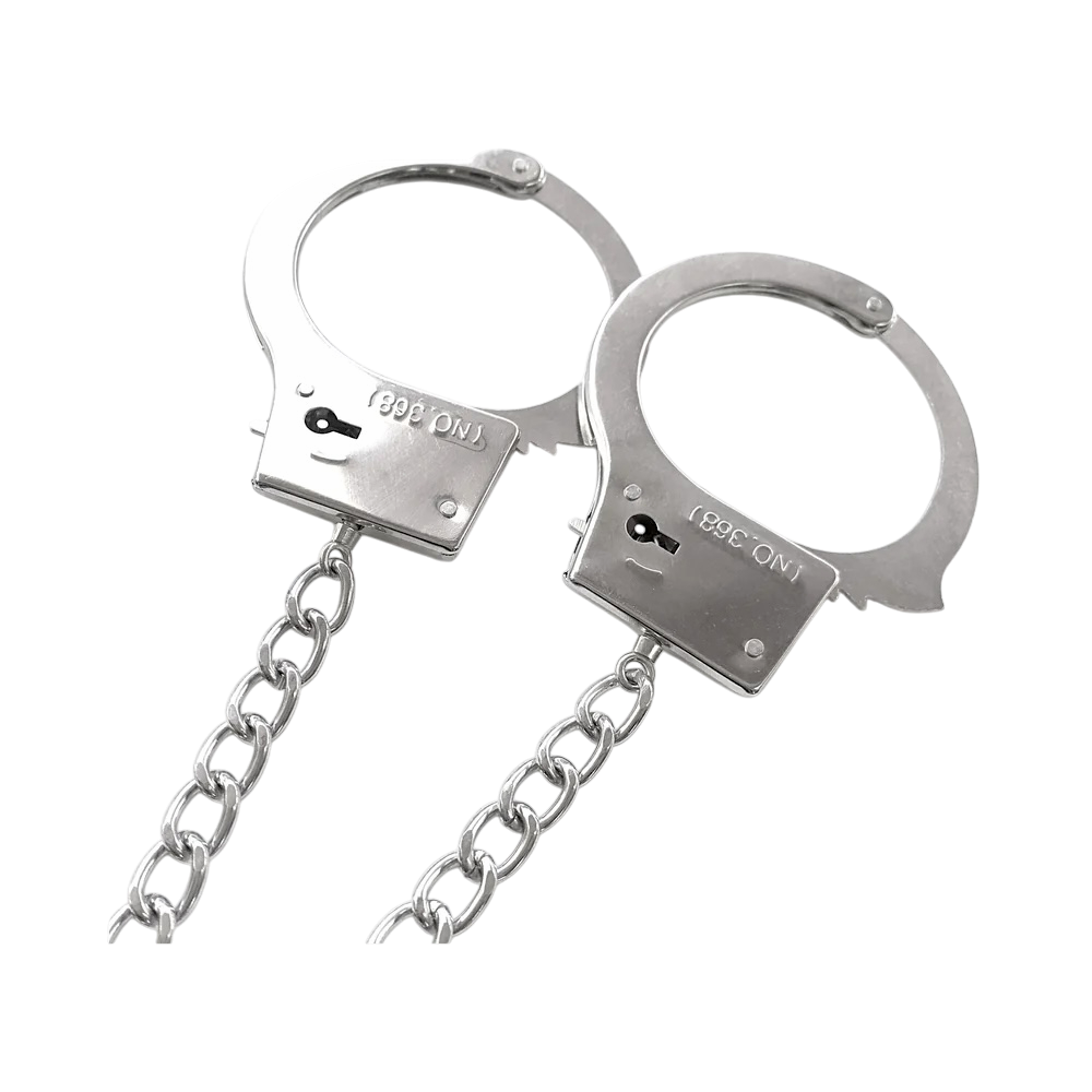 Nixie — Metal Butt Plug & Handcuffs Set, Silver