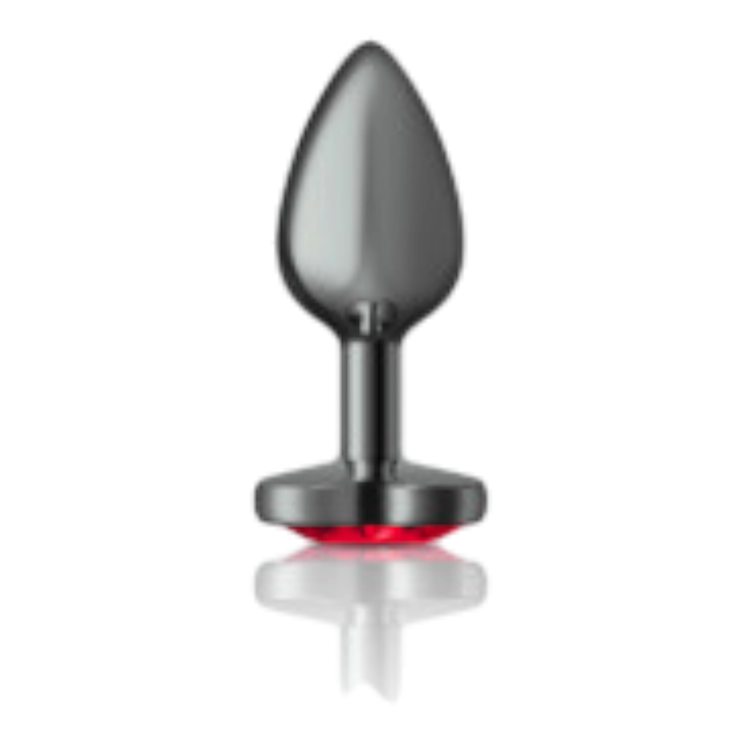 Deep Red Heart Gem Gunmetal Metal Plug - Sm