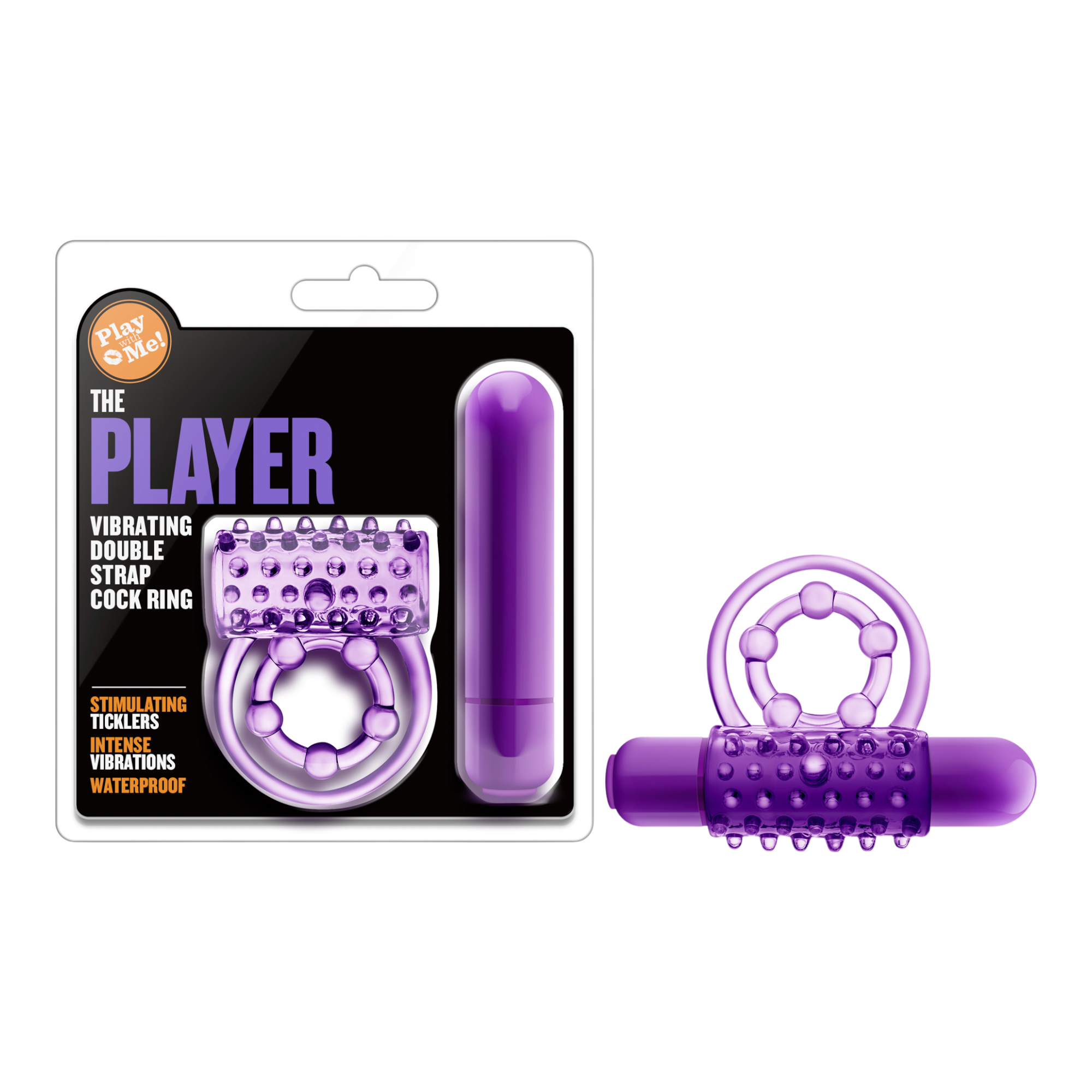 Blush — Play With Me The Player Vibrating Double Strap Ring (Purple)