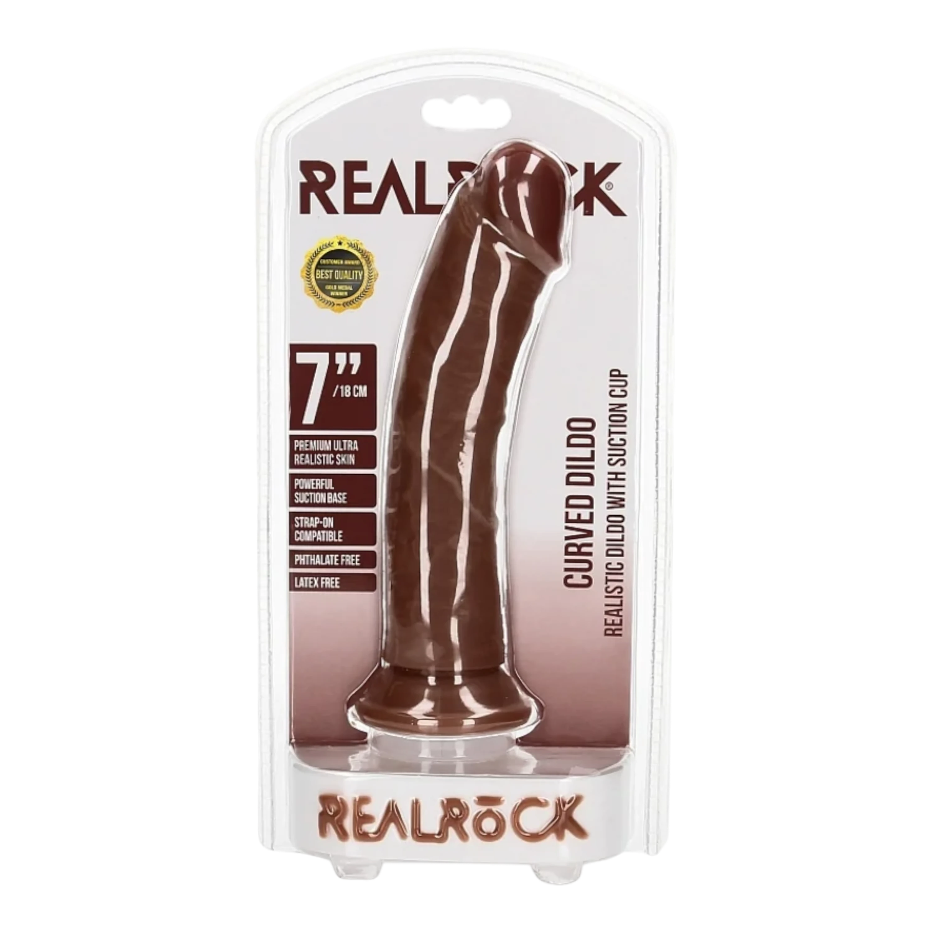 RealRock 7" Cock Curved - Brown